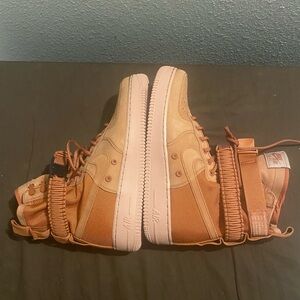 SF Air Force 1 High Dusty Peach men size 9 same women size 10.5 missing 1 strap